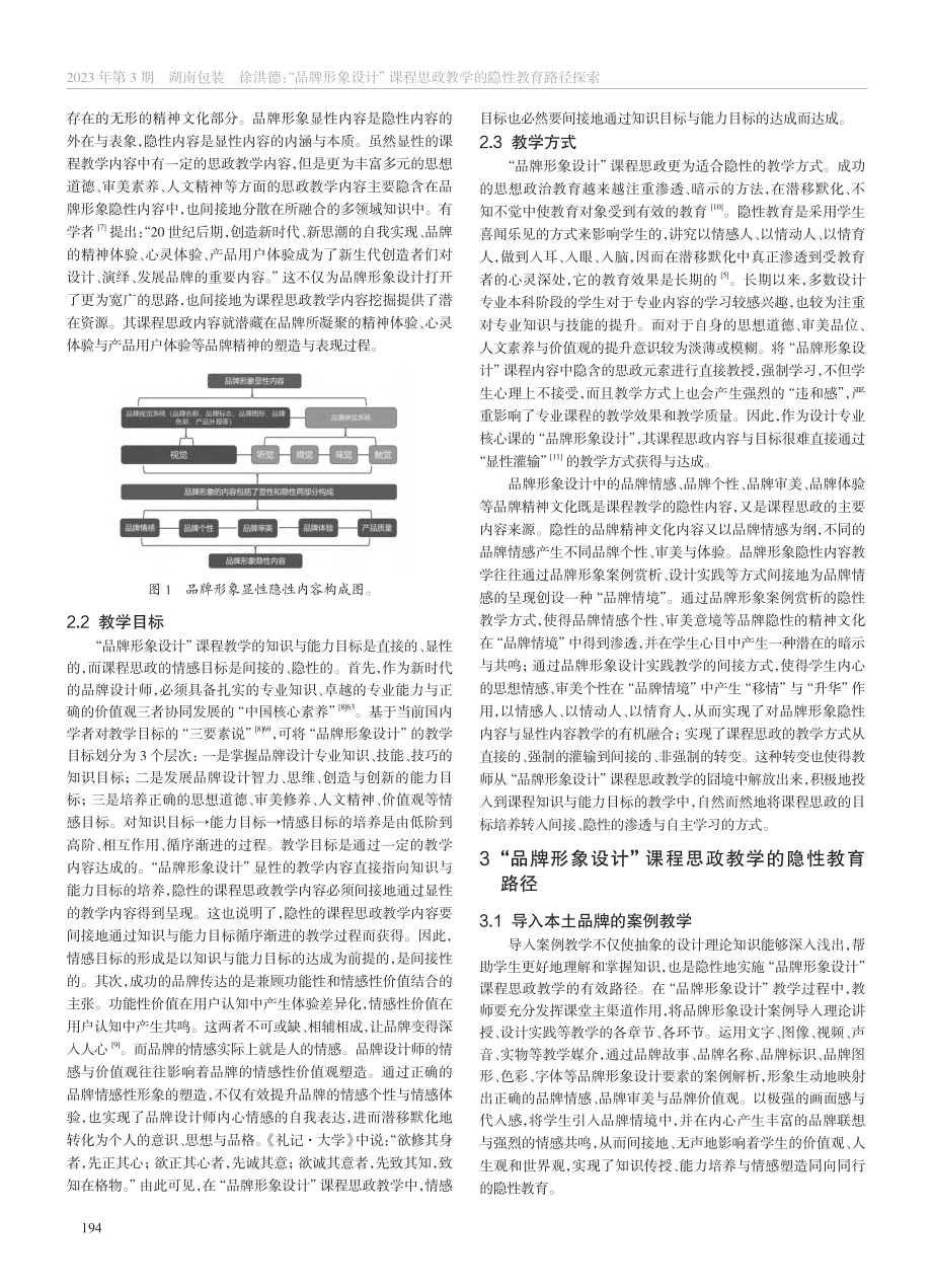 “品牌形象设计”课程思政教学的隐性教育路径探索_徐洪德.pdf_第2页