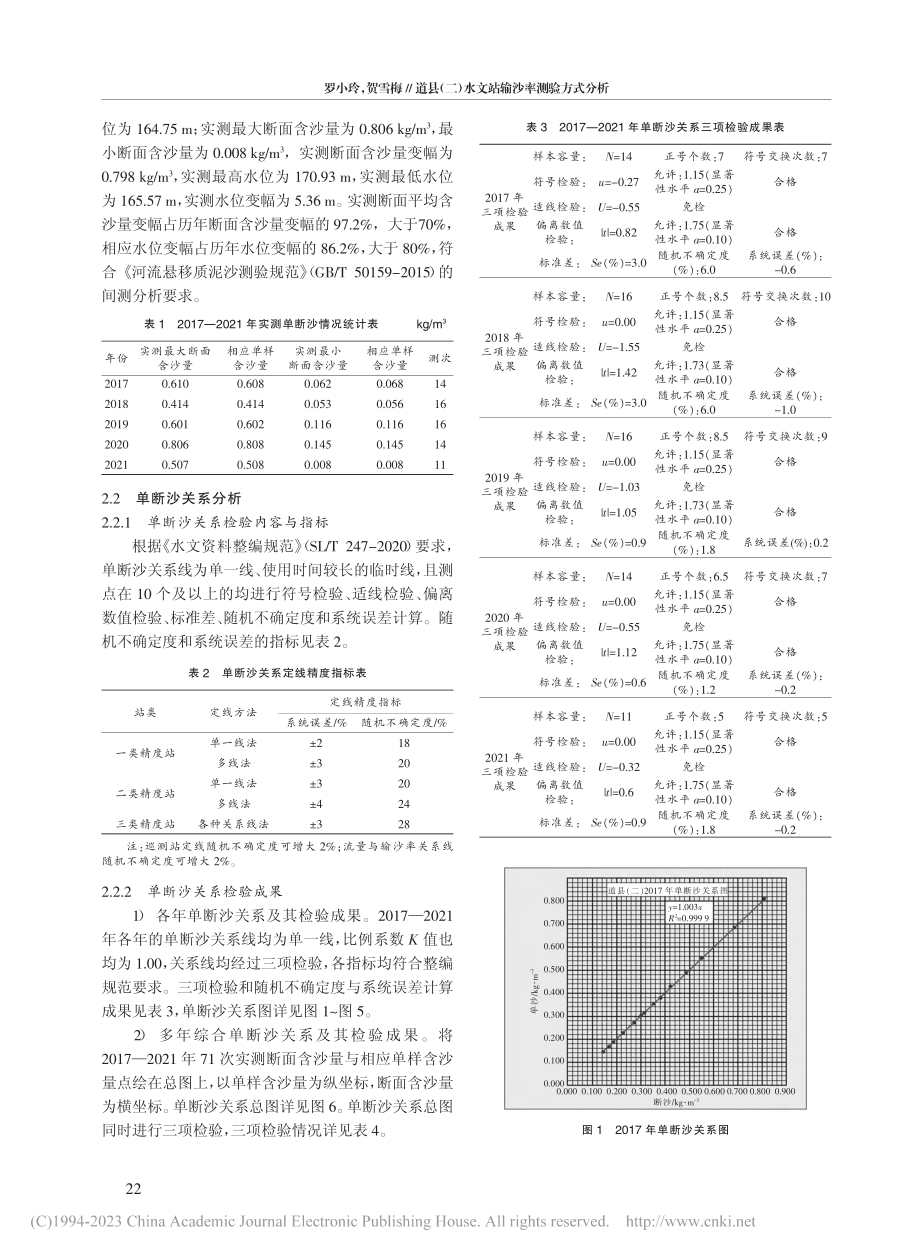 道县（二）水文站输沙率测验方式分析_罗小玲.pdf_第2页