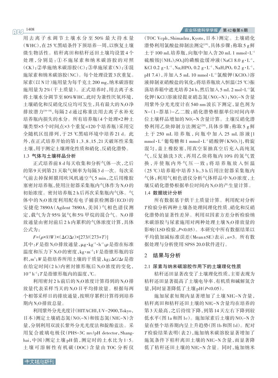 纳米碳溶胶配施尿素对土壤N_2O排放的影响_纪程.pdf_第3页