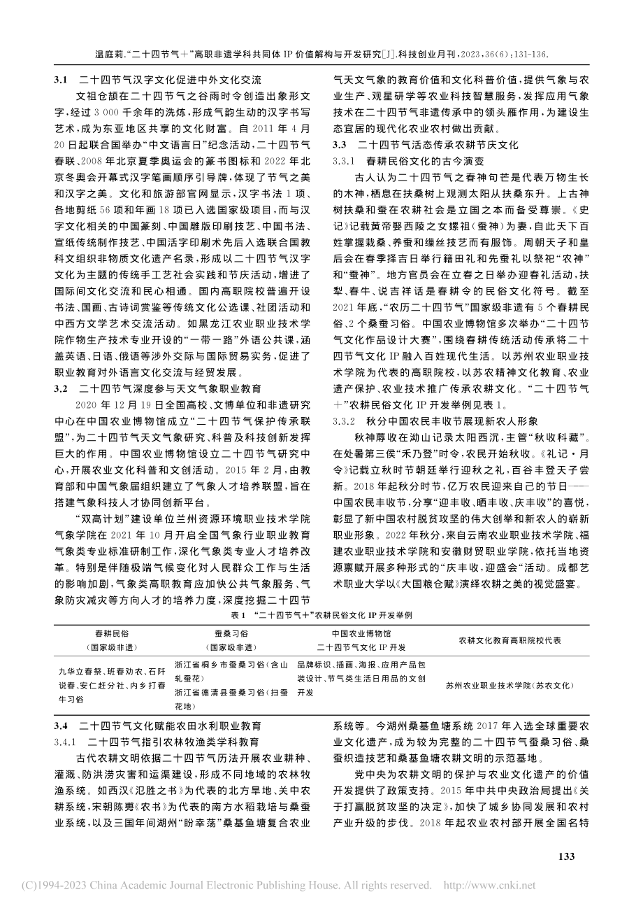 “二十四节气+”高职非遗学...同体IP价值解构与开发研究_温庭莉.pdf_第3页