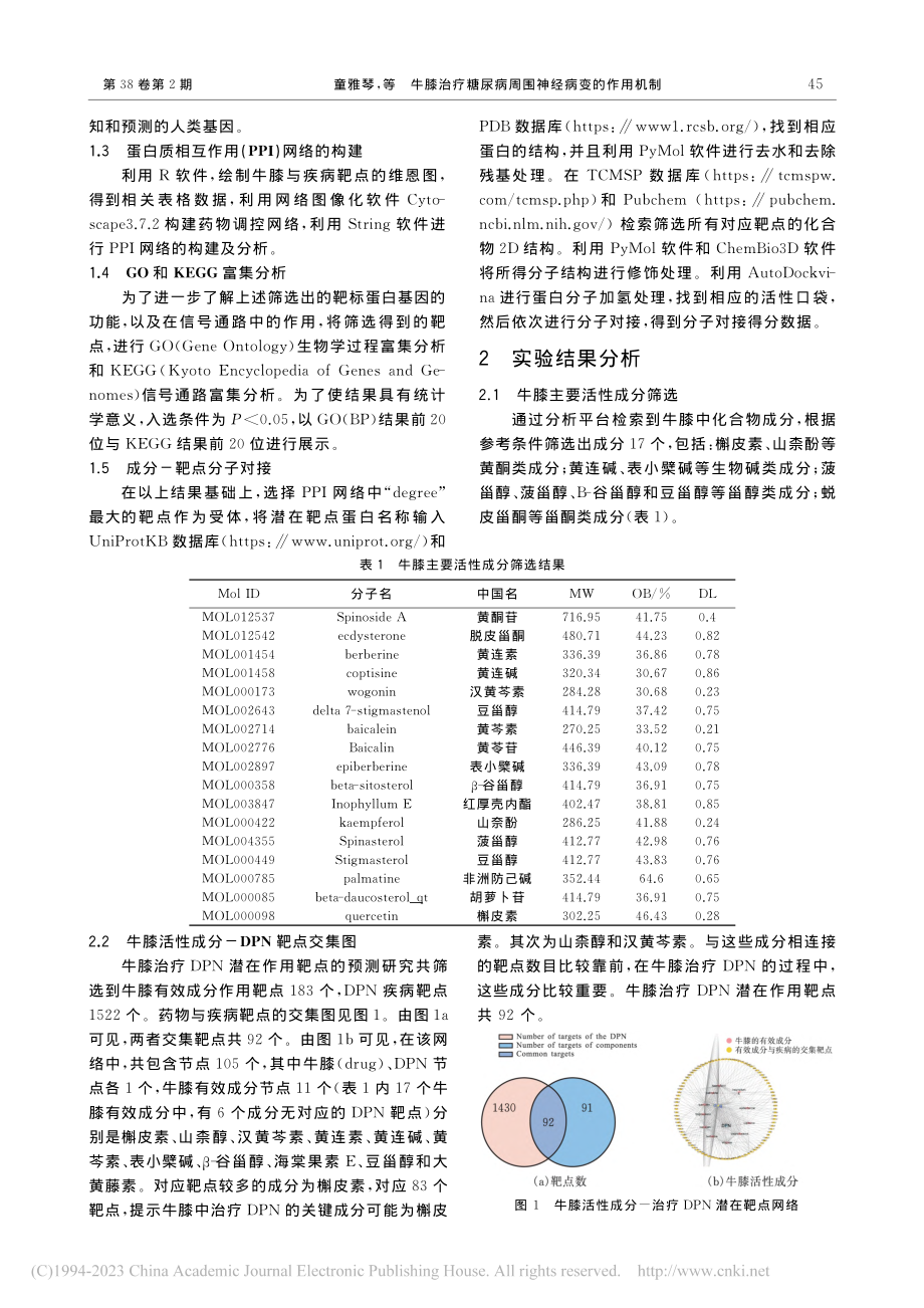 牛膝治疗糖尿病周围神经病变的作用机制_童雅琴.pdf_第2页