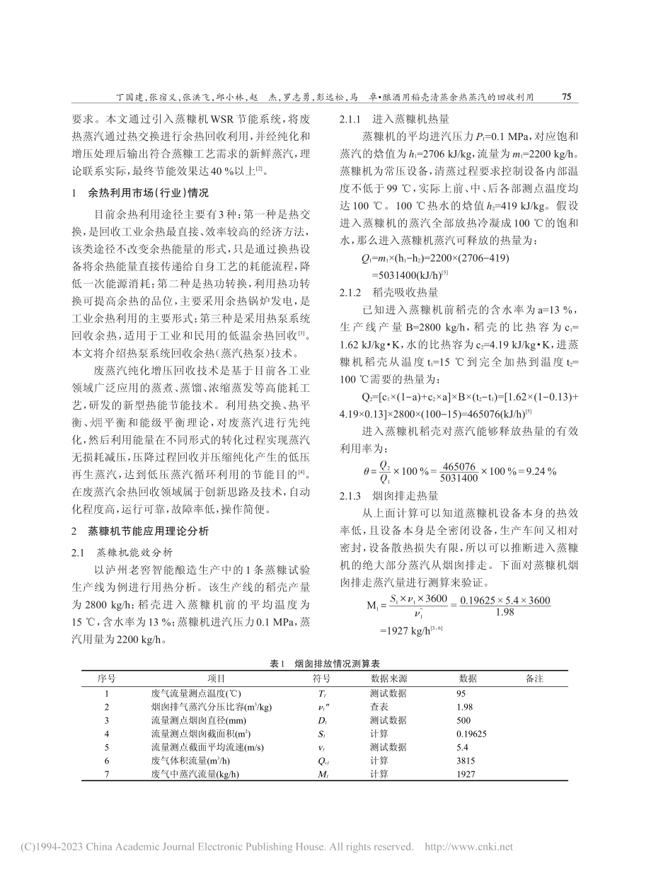 酿酒用稻壳清蒸余热蒸汽的回收利用_丁国建.pdf_第2页