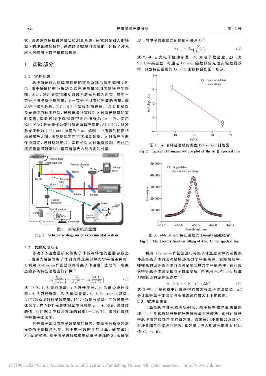 纳秒脉冲激光斜入射辐照铝靶...离子体羽流及微冲量特性研究_于程浩.pdf_第2页