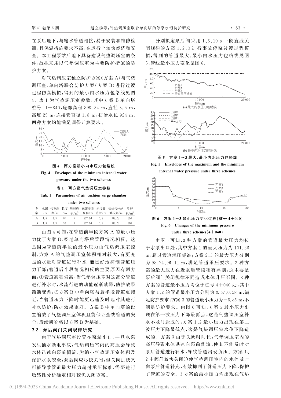 气垫调压室联合单向塔的停泵水锤防护研究_赵立杨.pdf_第3页