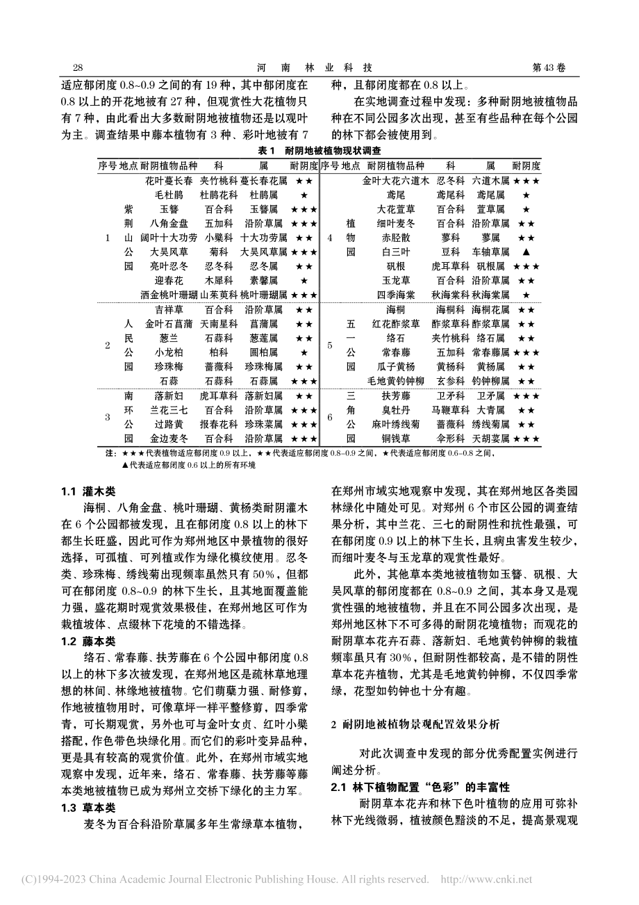 耐阴地被植物在郑州市园林景观中的应用初探_李娜.pdf_第2页