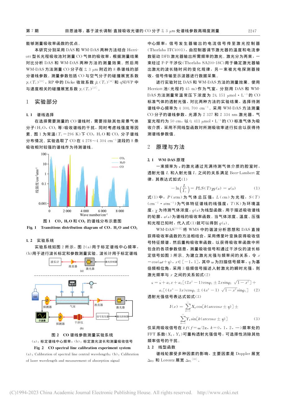 基于波长调制-直接吸收光谱...3μm处谱线参数高精度测量_田思迪.pdf_第2页