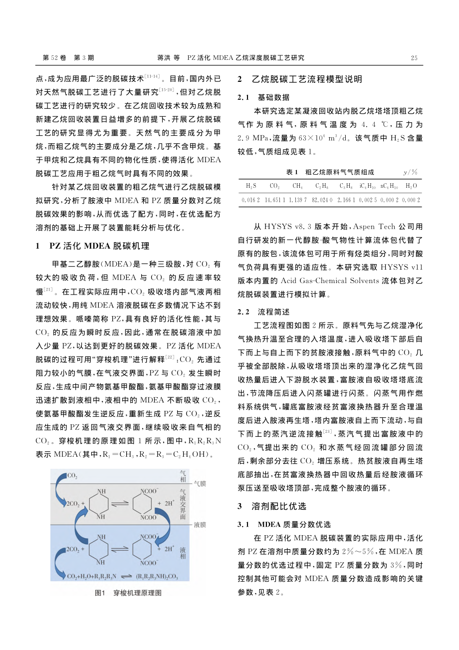 PZ活化MDEA乙烷深度脱碳工艺研究_蒋洪.pdf_第2页