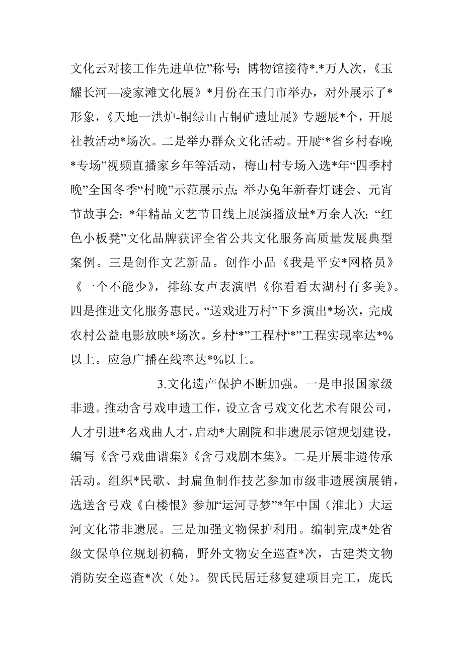 2023年度某县文化旅游体育局上半年工作总结及下半年工作计划.docx_第2页