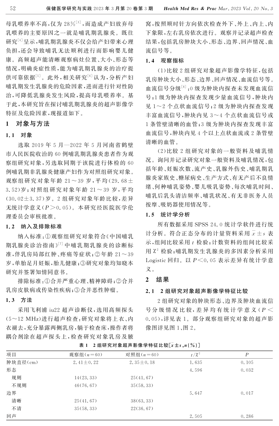 哺乳期乳腺炎的超声影像学特征及危险因素分析.pdf_第2页