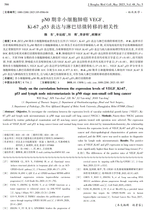 pN0期非小细胞肺癌VEGF、Ki-67、p53表达与淋巴结微转移的相关性.pdf