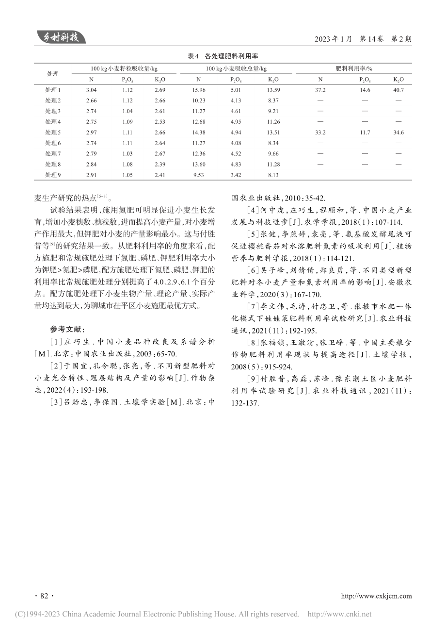 聊城市茌平区小麦肥料利用率试验研究_刘云.pdf_第3页