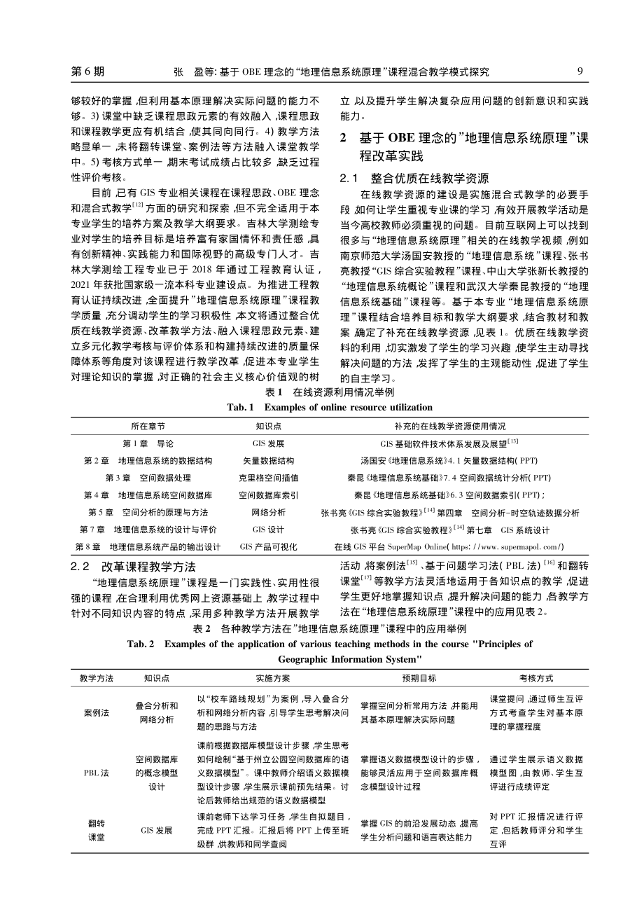 基于OBE理念的“地理信息...原理”课程混合教学模式探究_张盈.pdf_第2页