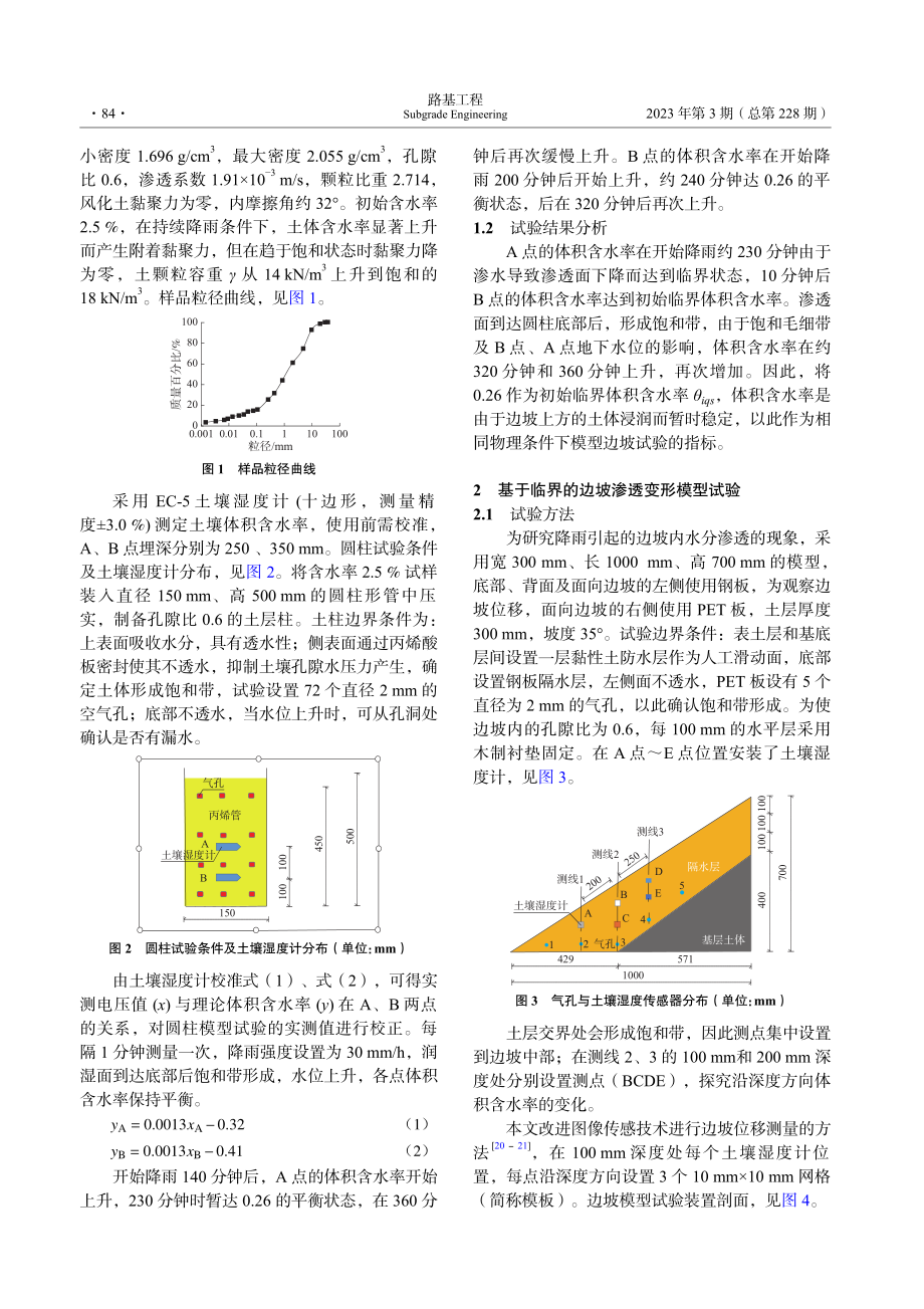 考虑临界体积含水率作用的无黏性边坡模型试验_段荣丰.pdf_第2页