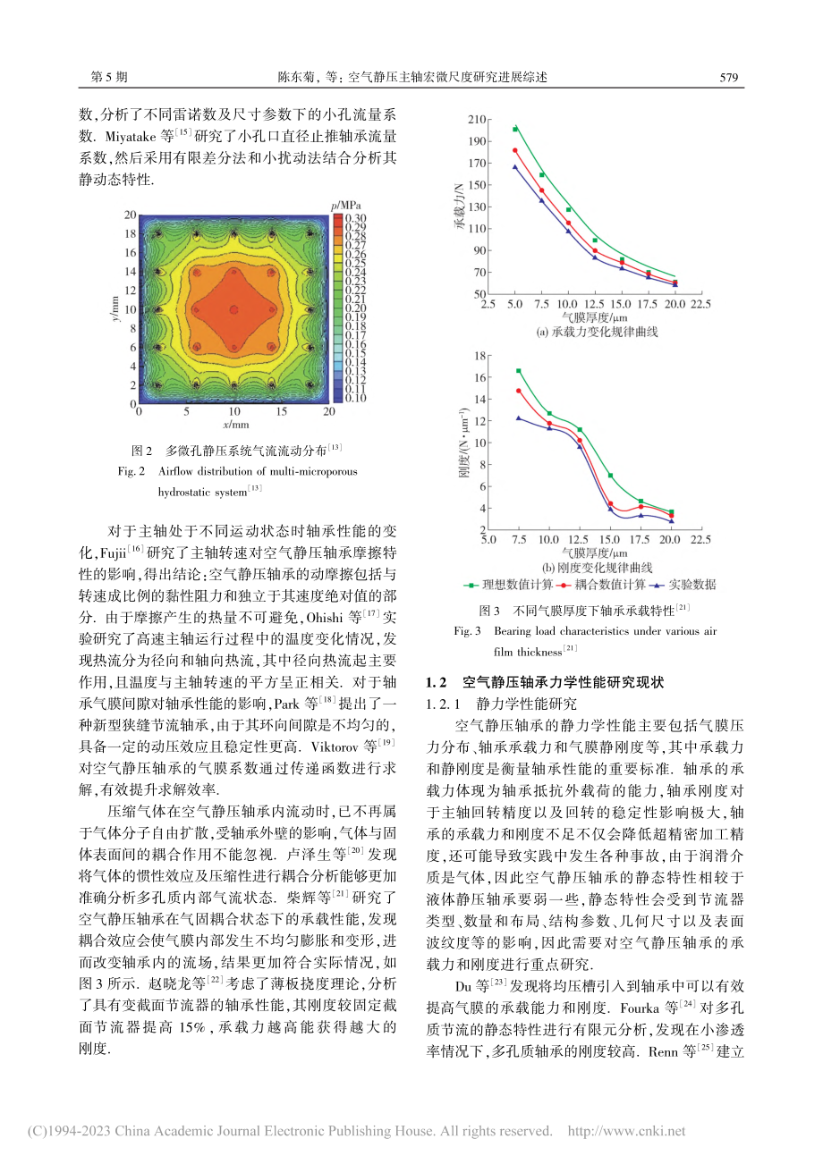 空气静压主轴宏微尺度研究进展综述_陈东菊.pdf_第3页