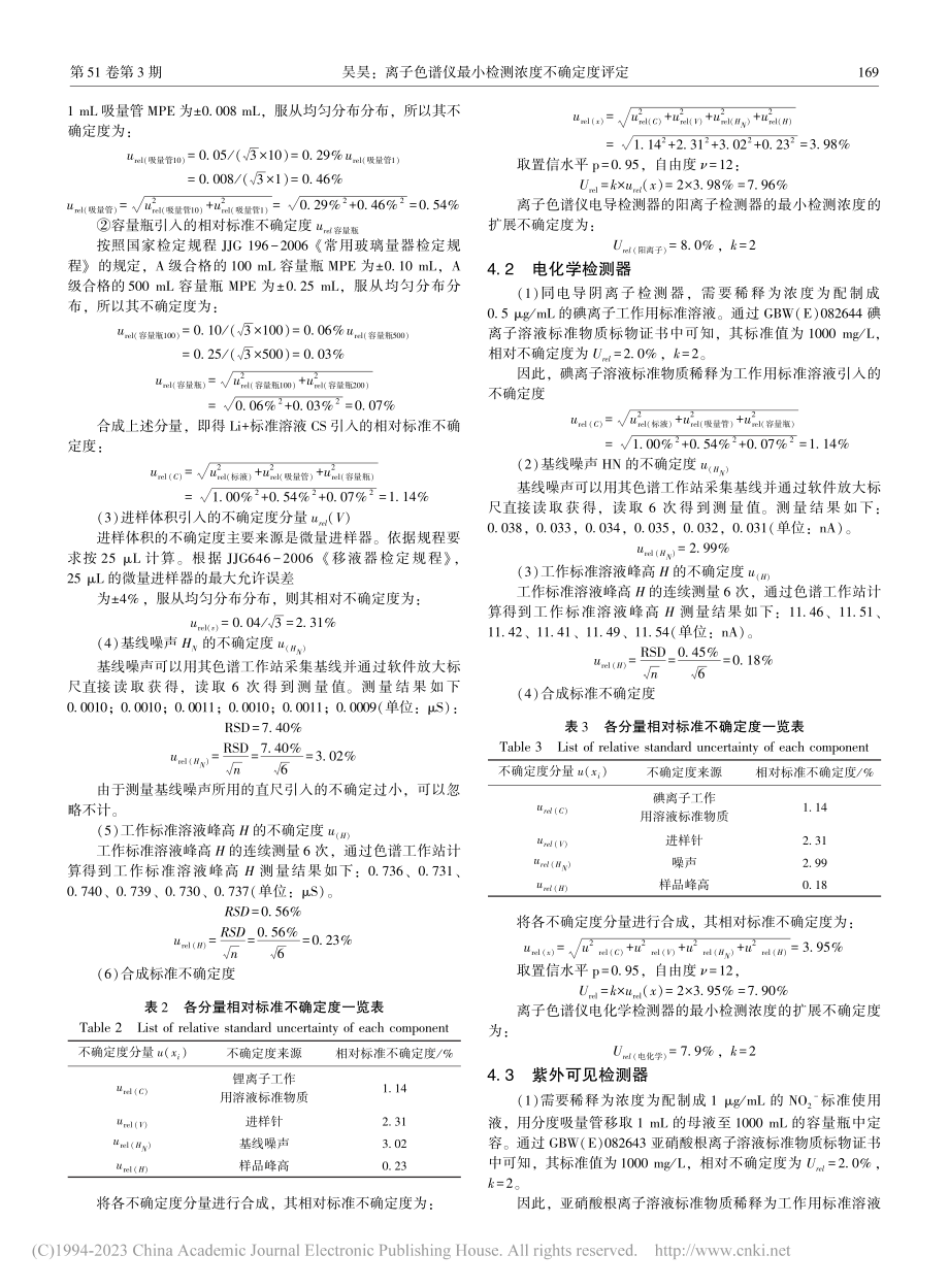 离子色谱仪最小检测浓度不确定度评定_吴昊.pdf_第3页