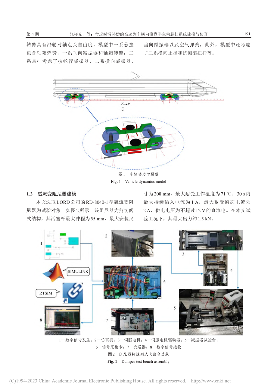 考虑时滞补偿的高速列车横向...糊半主动悬挂系统建模与仿真_张祥光.pdf_第3页