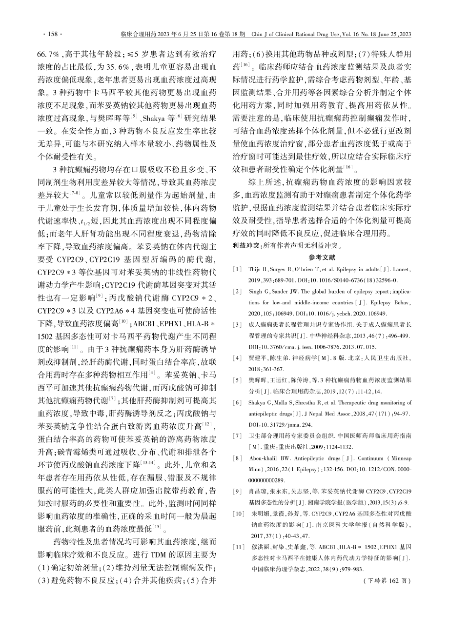 抗癫痫药物血药浓度监测结果分析_张灿文.pdf_第3页