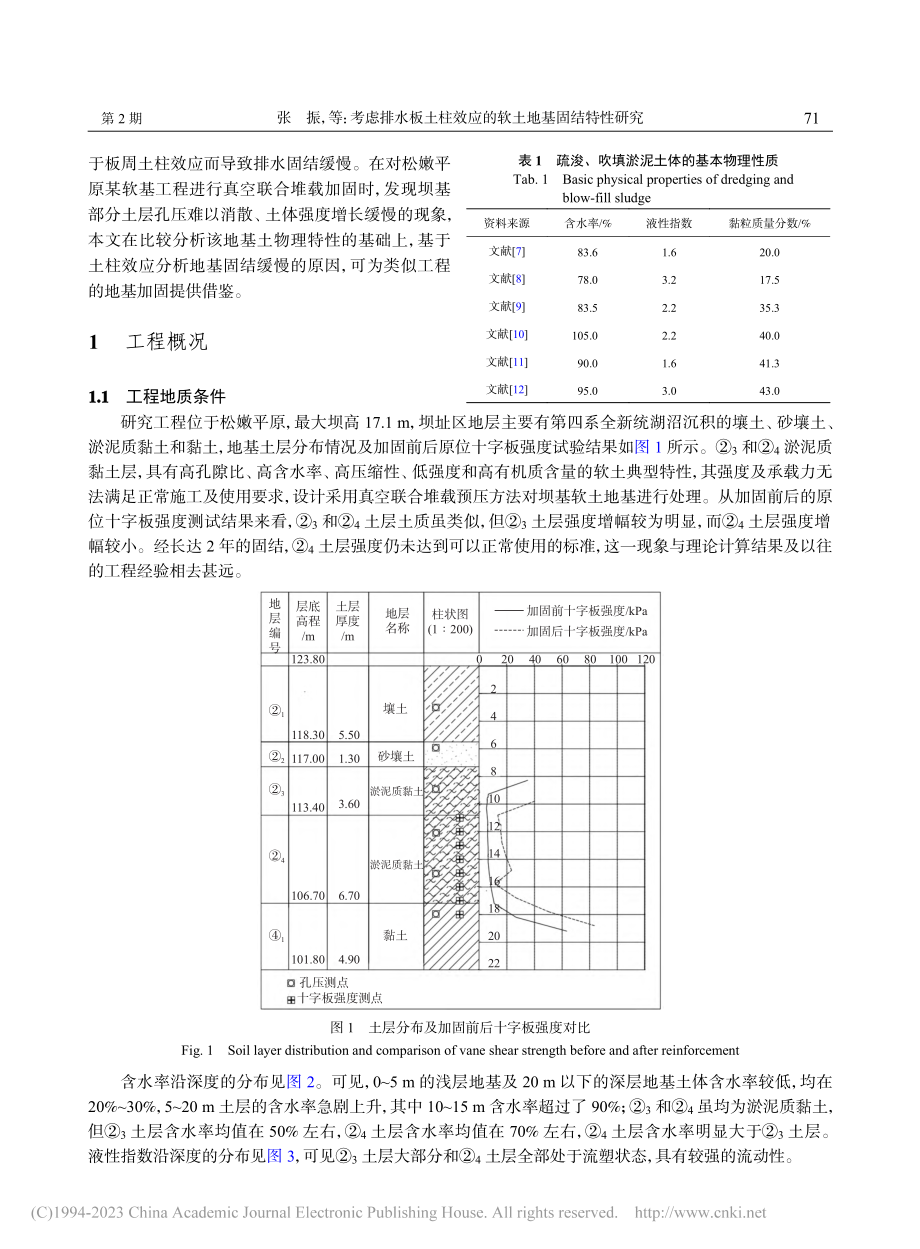 考虑排水板土柱效应的软土地基固结特性研究_张振.pdf_第2页