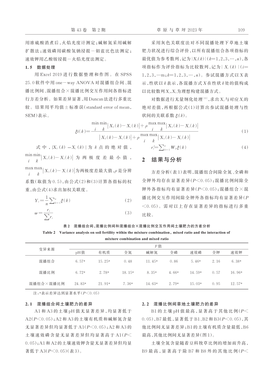 高寒牧区小黑麦与3种豆科牧草混播草地的土壤肥力特征_徐强.pdf_第3页