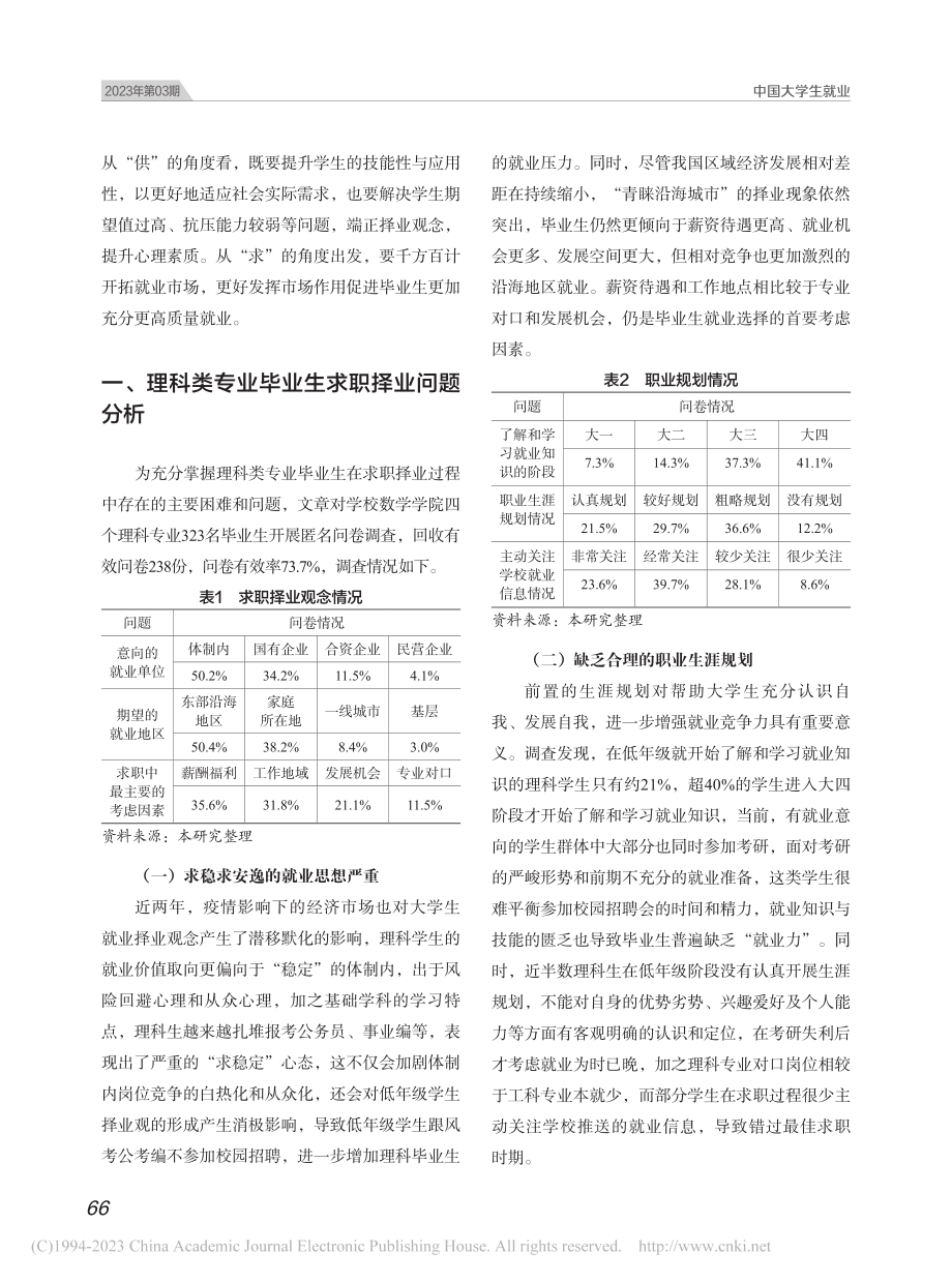 理科类专业大学生就业影响因...思考——以山东科技大学为例_盖康.pdf_第2页