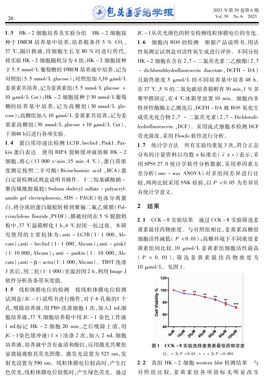 姜黄素对高糖诱导人肾小管上皮细胞线粒体自噬的影响.pdf_第3页