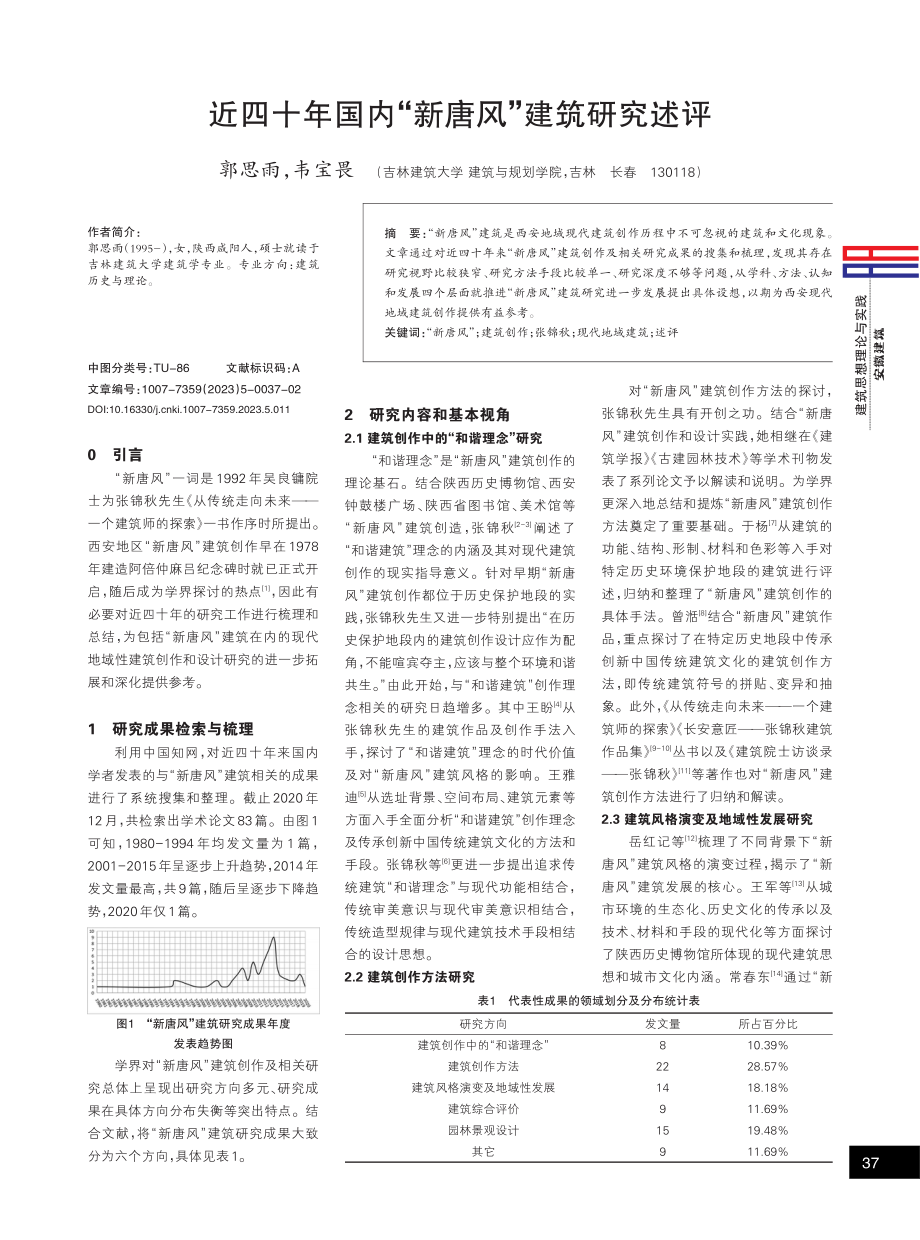 近四十年国内“新唐风”建筑研究述评.pdf_第1页