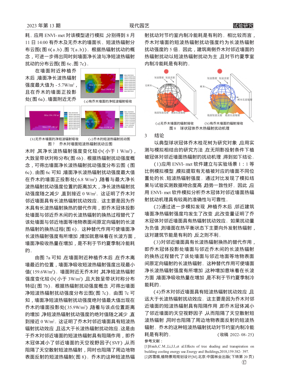 球状冠体乔木对邻近墙面热辐射扰动机理研究_王子.pdf_第3页