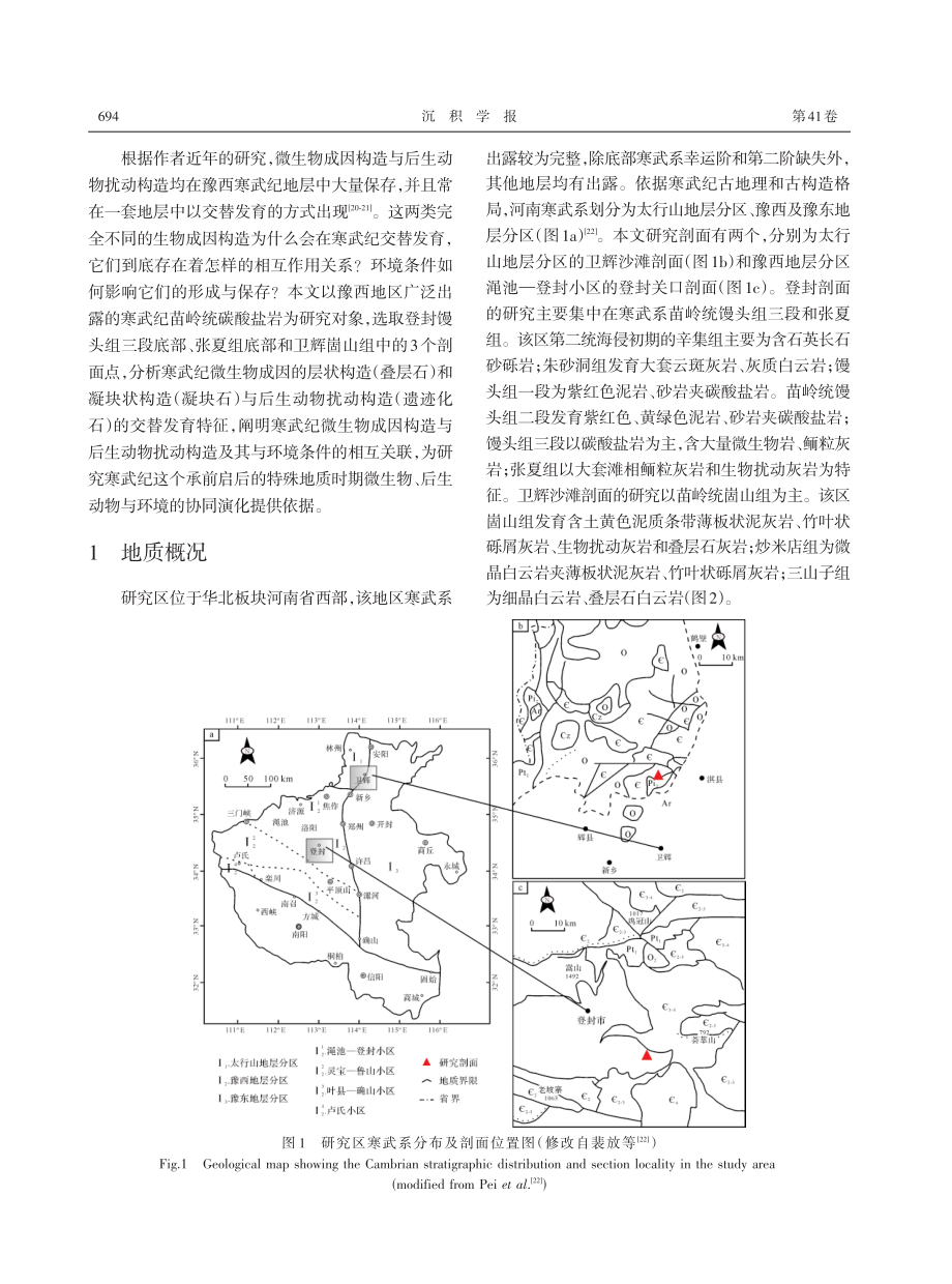 河南寒武系苗岭统微生物成因构造与后生动物扰动构造的交替发育.pdf_第2页