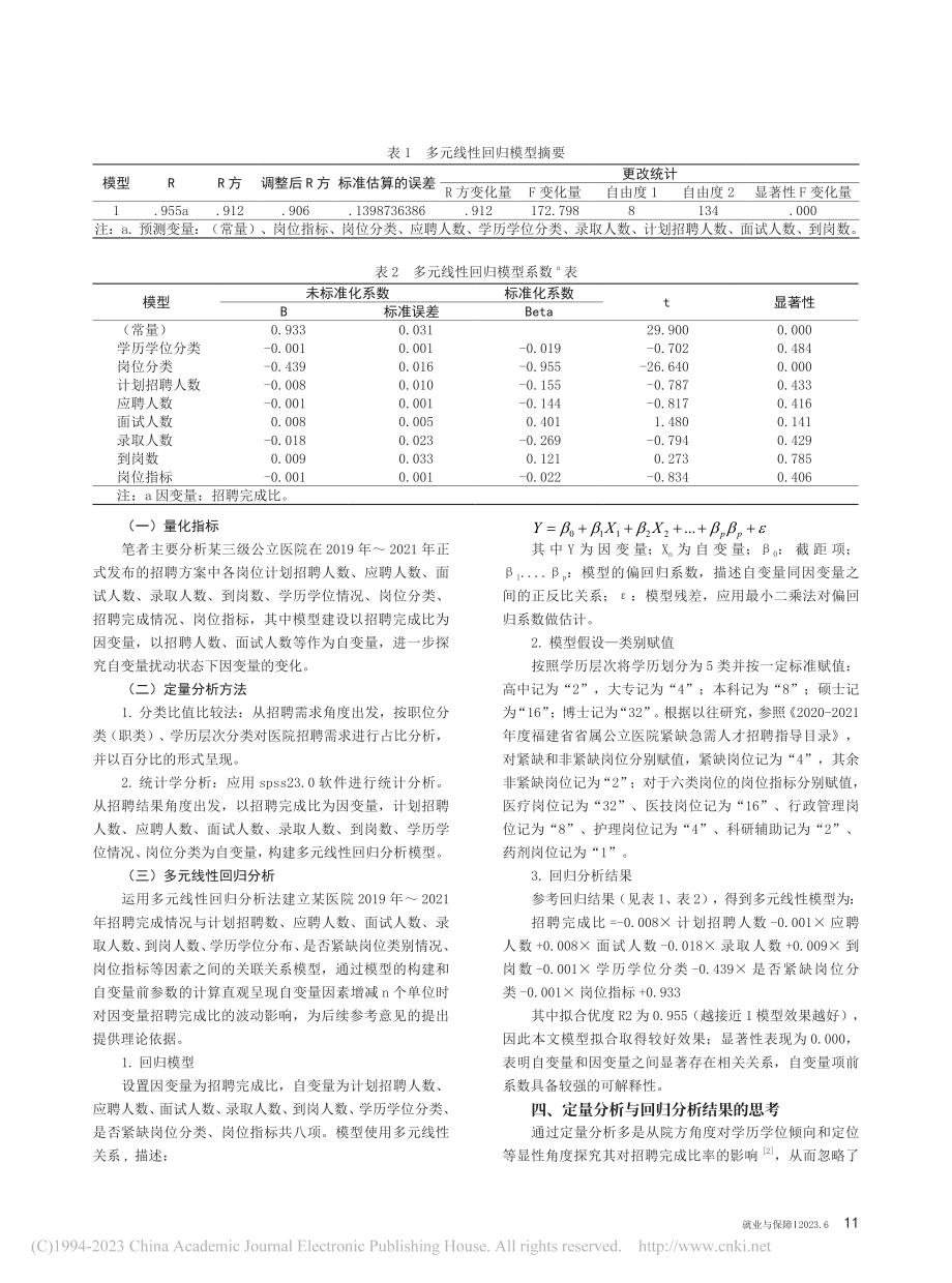 多因素对医院招聘完成情况的影响_王秉姝.pdf_第2页