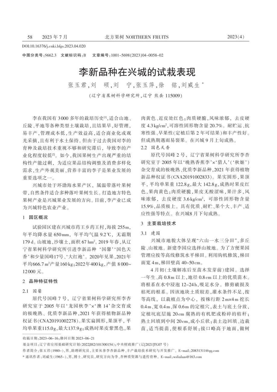 李新品种在兴城的试栽表现.pdf_第1页