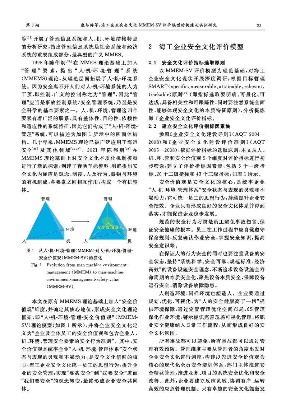 海工企业安全文化MMEM-SV评价模型的构建及实证研究.pdf_第3页