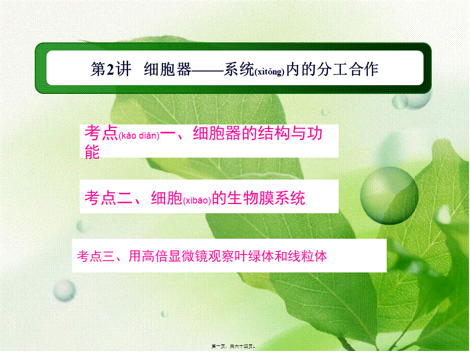 2022年医学专题—一轮复习细胞器.ppt_第1页