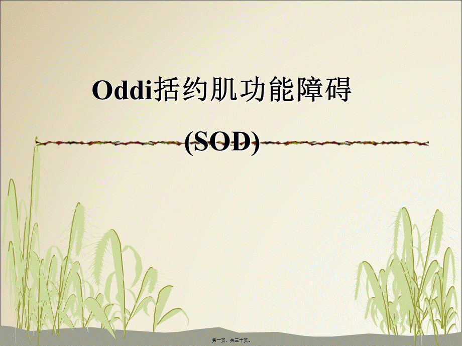 Oddi括约肌功能障碍(SOD).pptx_第1页