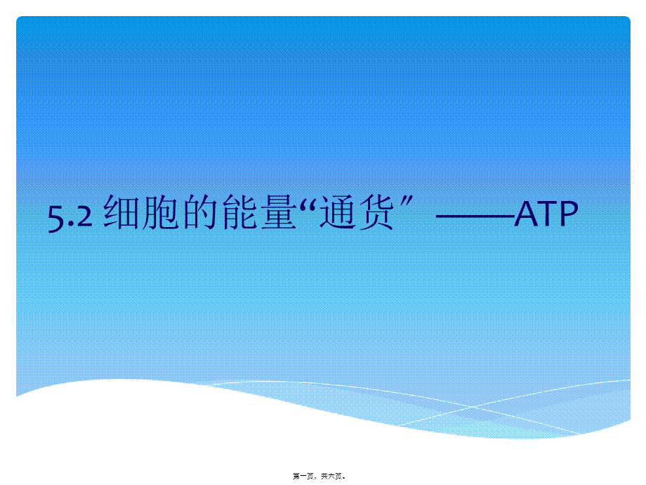 5.2细胞的能量通货——ATP.ppt_第1页