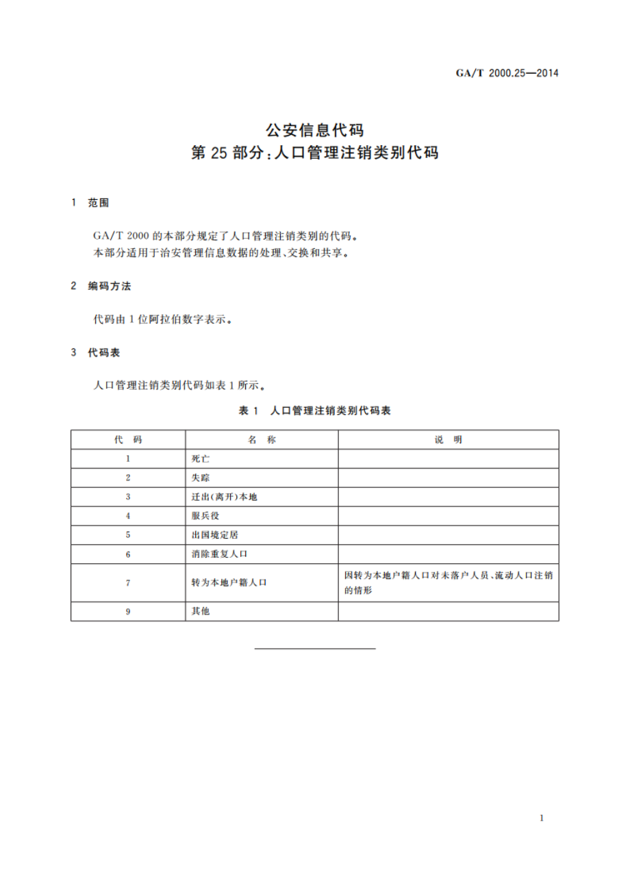 公安信息代码 第25部分：人口管理注销类别代码 GAT 2000.25-2014.pdf_第3页