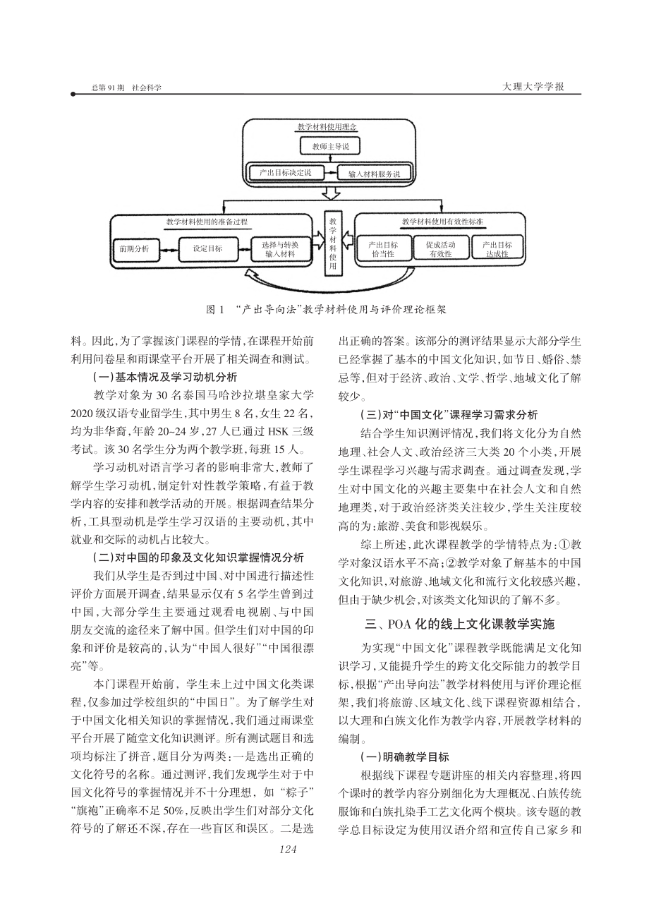 “产出导向法”在线上“中国文化”课程教学中的应用_冯海丹.pdf_第2页