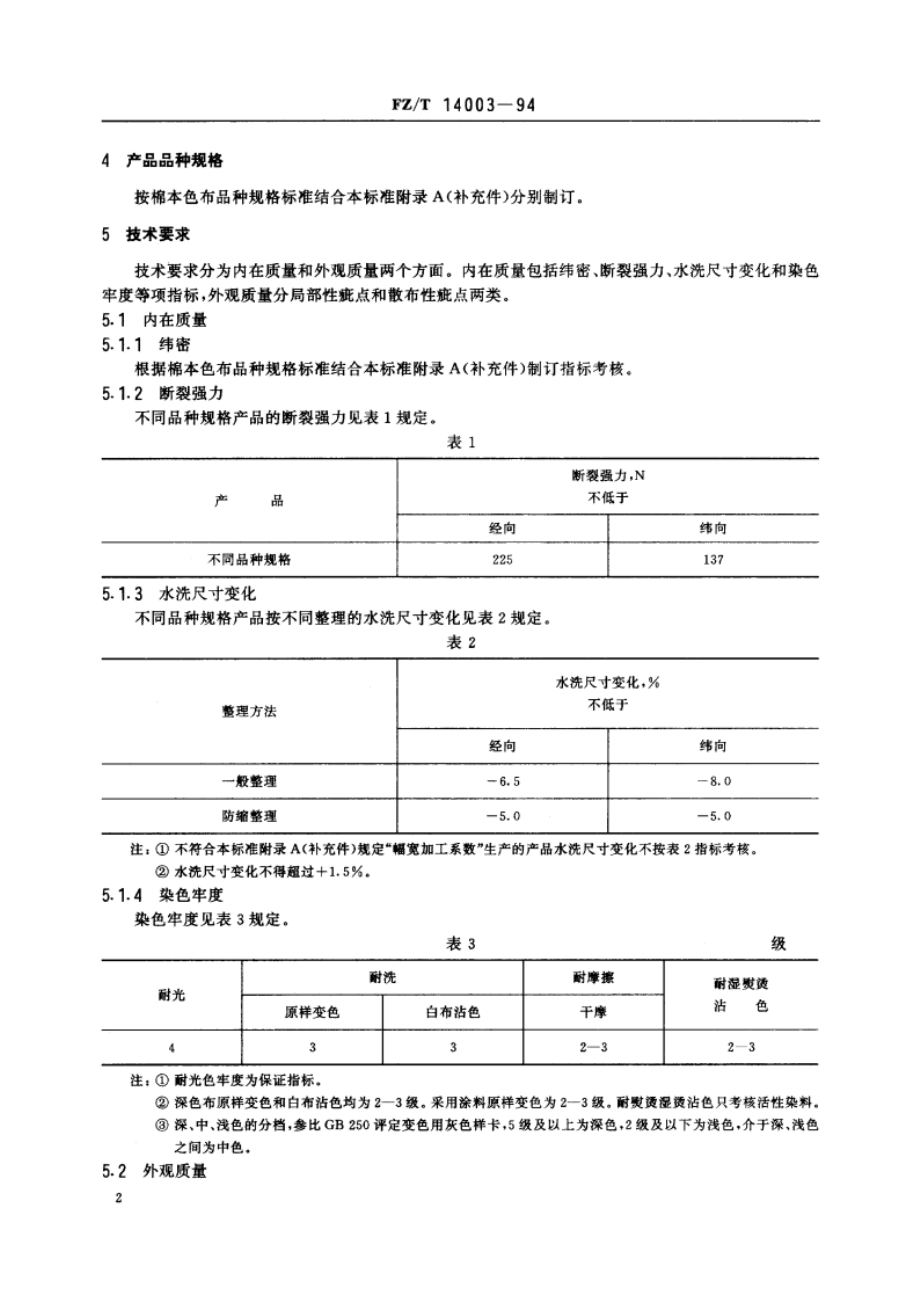 棉印染起毛绒布 FZT 14003-1994.pdf_第3页