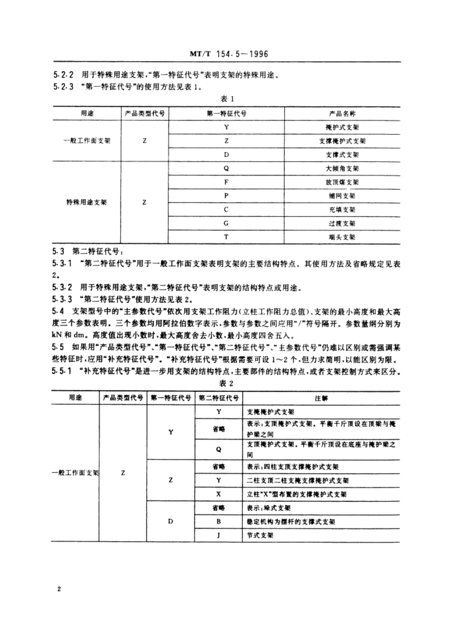 液压支架产品型号编制和管理方法 MTT 154.5-1996.pdf_第3页