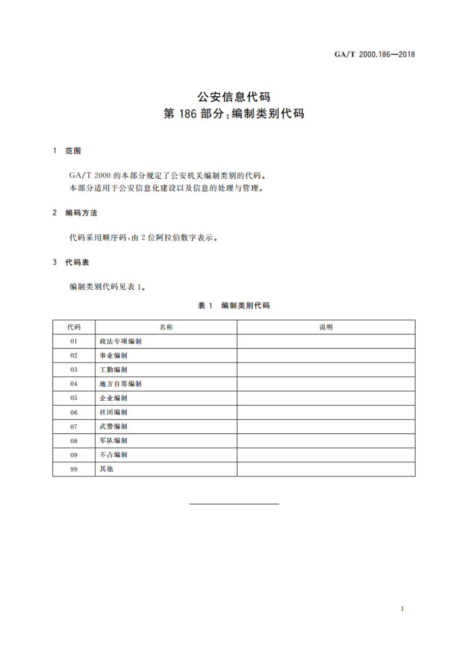 公安信息代码 第186部分：编制类别代码 GAT 2000.186-2018.pdf_第3页