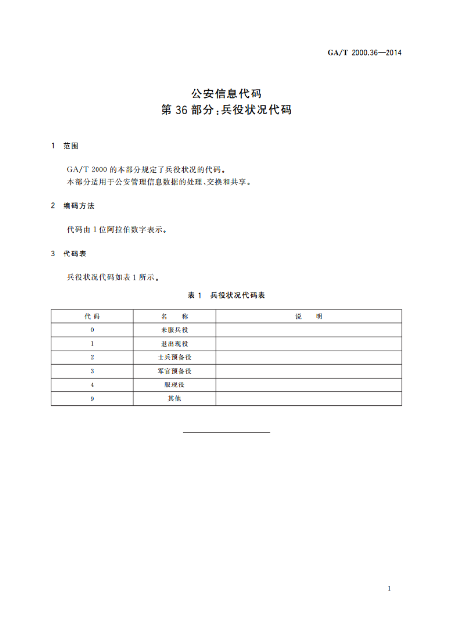 公安信息代码 第36部分：兵役状况代码 GAT 2000.36-2014.pdf_第3页