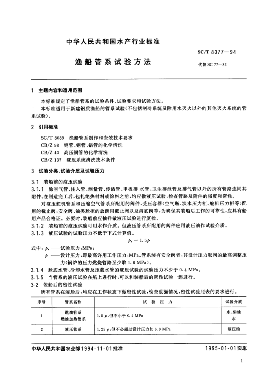 渔船管系试验方法 SCT 8077-1994.pdf_第2页