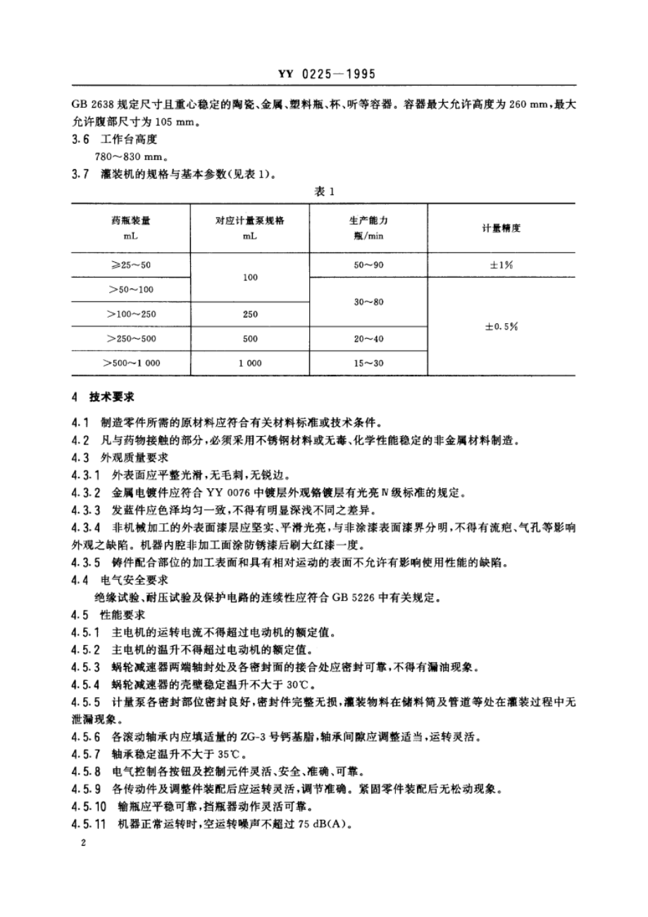 四泵直线式灌装机 YY 0225-1995.pdf_第3页