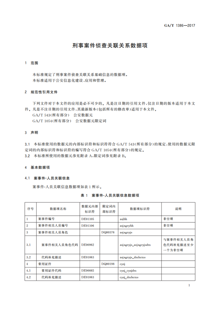 刑事案件侦查关联关系数据项 GAT 1386-2017.pdf_第3页