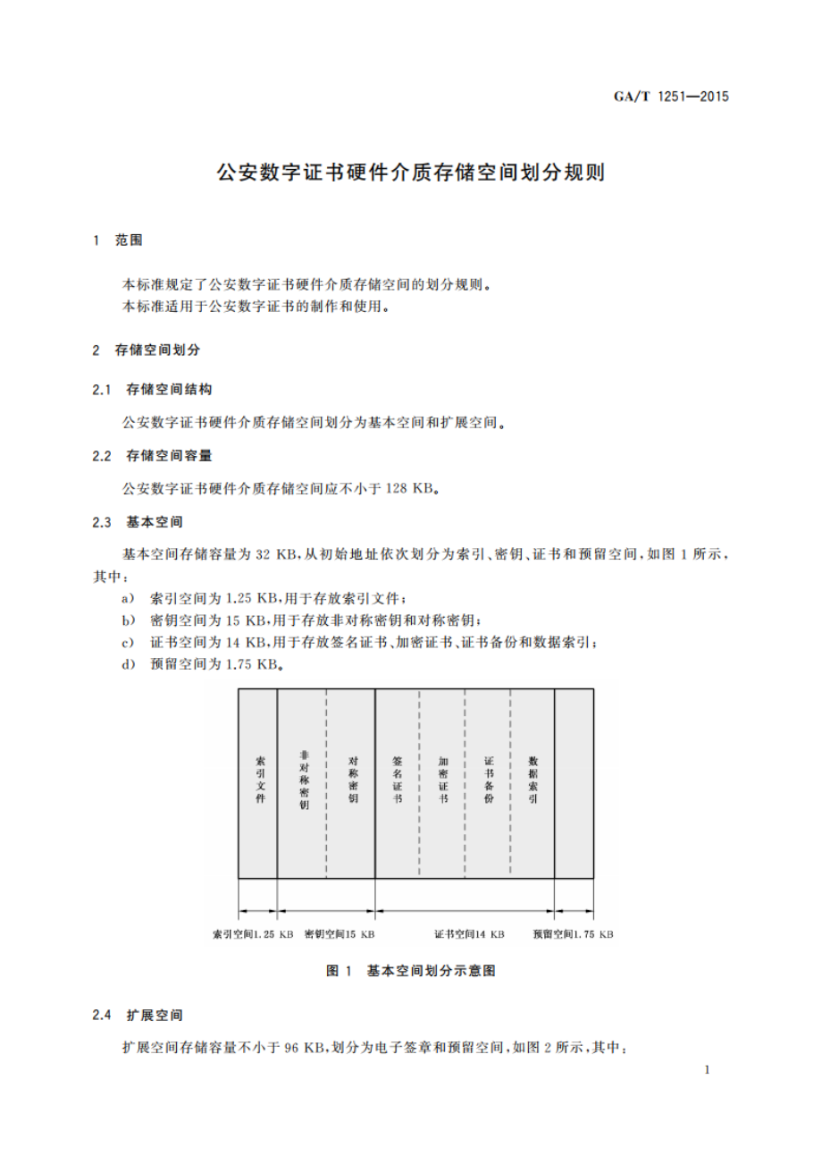 公安数字证书硬件介质存储空间划分规则 GAT 1251-2015.pdf_第3页