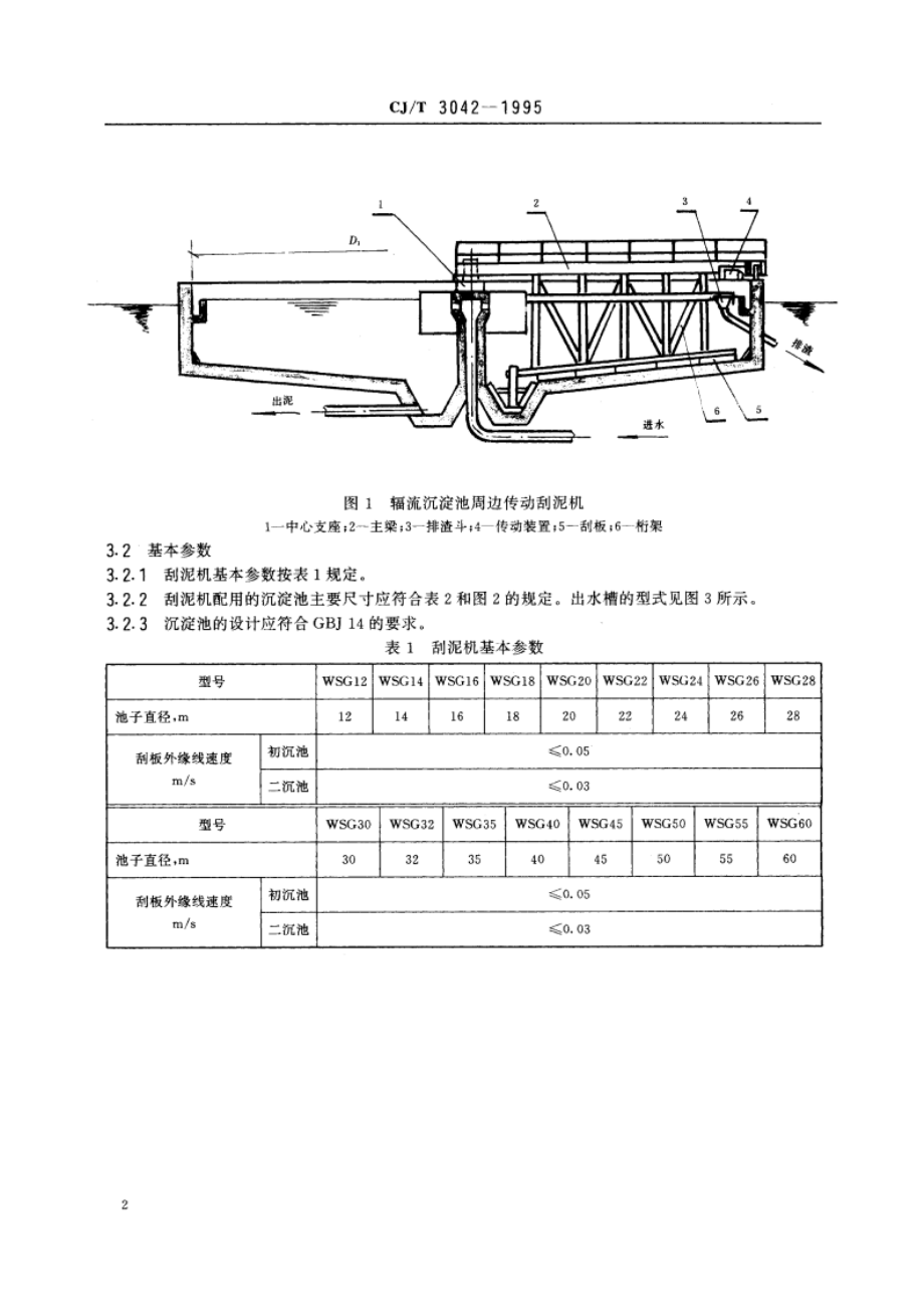 污水处理用辐流沉淀池周边传动刮泥机 CJT 3042-1995.pdf_第3页