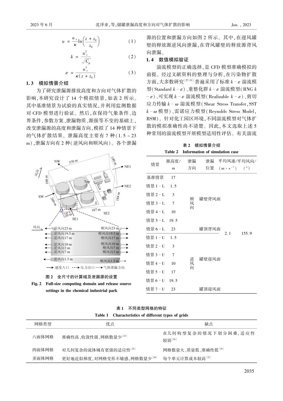 储罐泄漏高度和方向对气体扩散的影响_沈泽亚.pdf_第3页