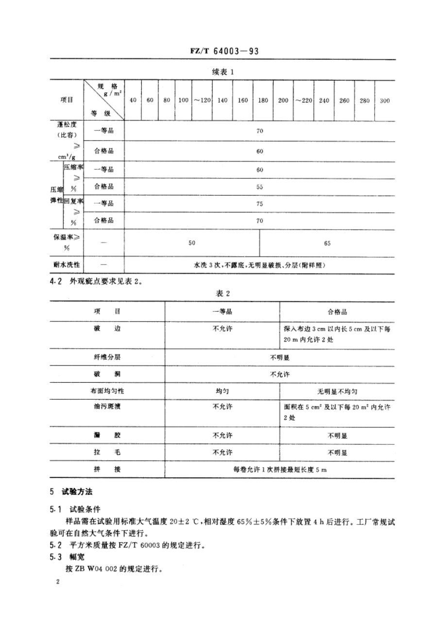 喷胶棉絮片 FZT 64003-1993.pdf_第3页