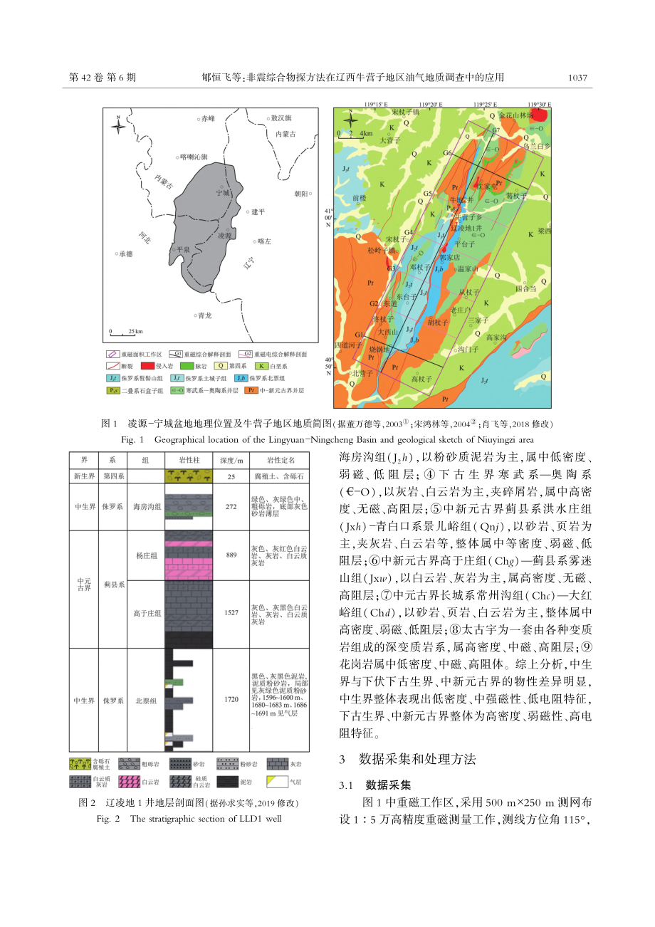 非震综合物探方法在辽西牛营子地区油气地质调查中的应用_郇恒飞.pdf_第3页