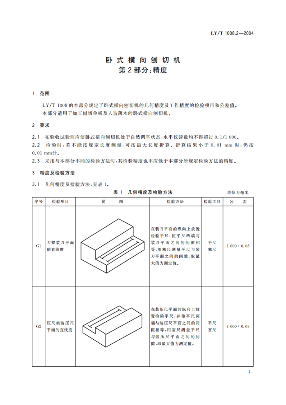 卧式横向刨切机 第2部分精度 LYT 1008.2-2004.pdf_第3页