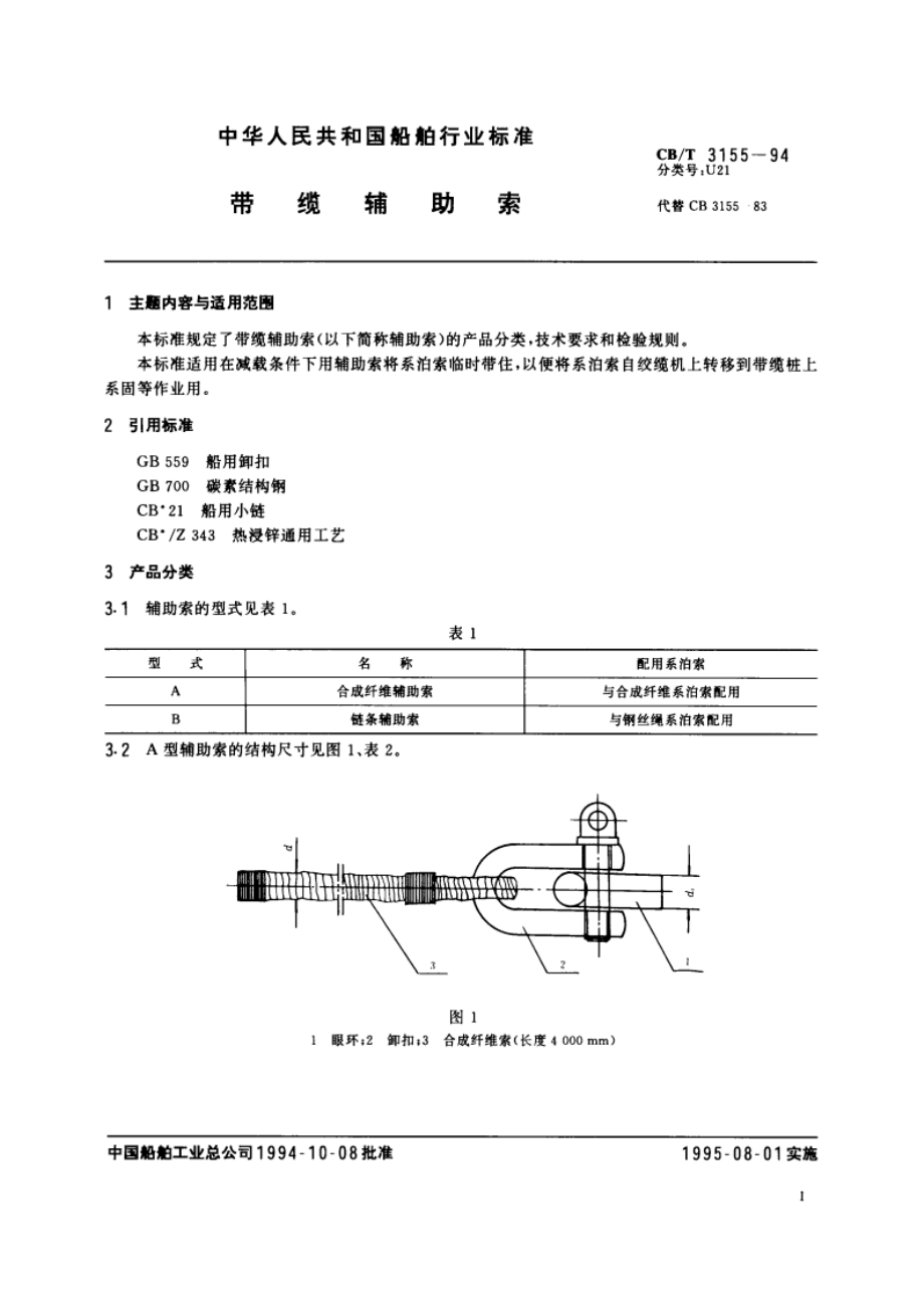 带缆辅助索 CBT 3155-1994.pdf_第2页